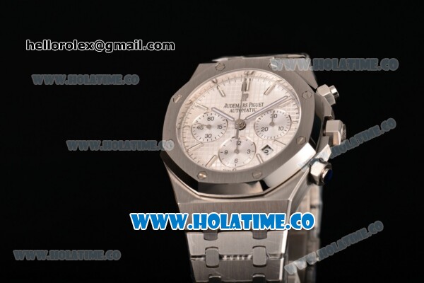 Audemars Piguet Royal Oak Chronograph 41mm Swiss Valjoux 7750 Automatic Full Steel with Stick Markers and White Dial (EF) - Click Image to Close